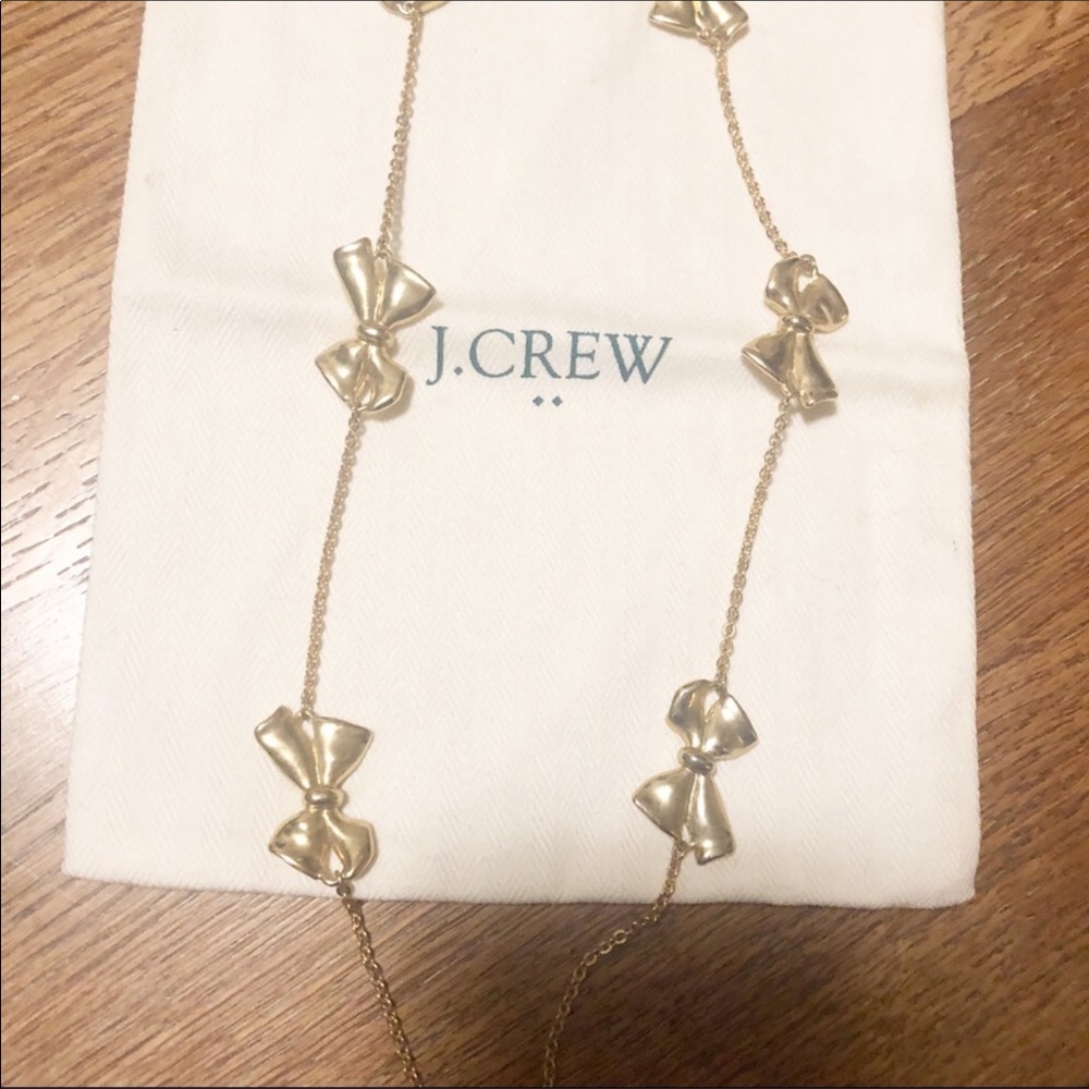 JCrew gold long bow necklace - Picture 2 of 3